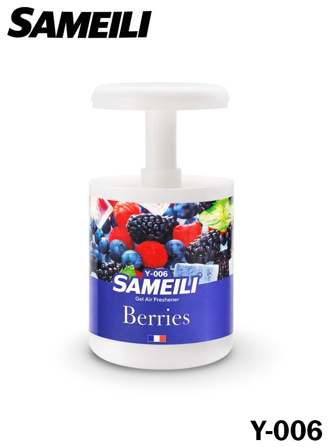 ساميلي معطر جو جل من ساميلي برائحة التوت Y-006 - تحكم قابل للتعديل في شدة الرائحة، معطر جل يدوم طويلاً للسيارة (لوحة القيادة، حامل الأكواب)، المنزل، والمكتب. - Image 1